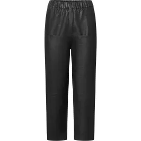 Leather pants decorated with pocket on front / 50770 - Black (Nero)