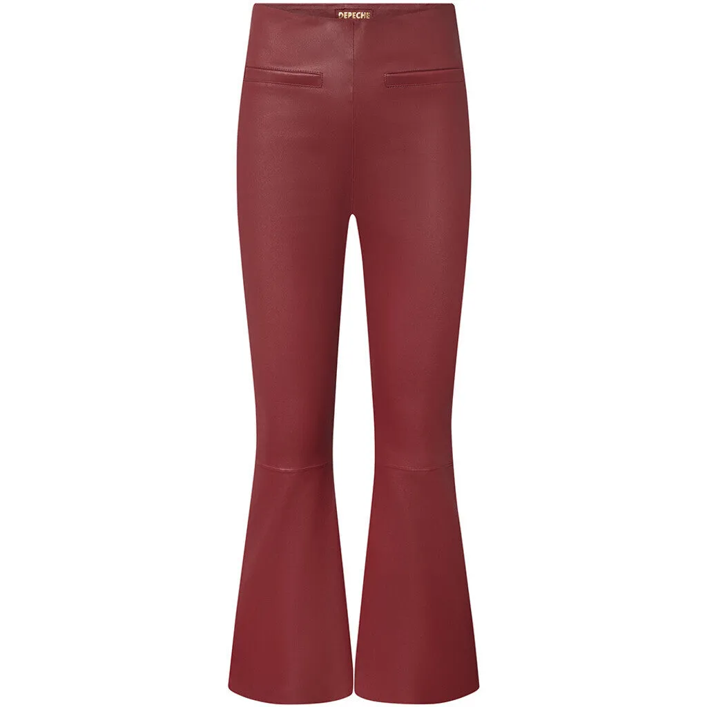 Ava RW flare pants with stretch in soft leather quality / 50896 - Racing Red