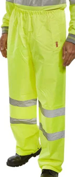 Budget Hi Vis Pvc Coated Waterproof Over Trousers En471 Class 1 - Beeswift Ten