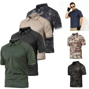 Camo Quick-drying Lapel Men's T-shirt