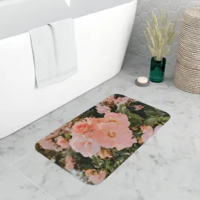 Country Coral Roses - Memory Foam Bath Mat