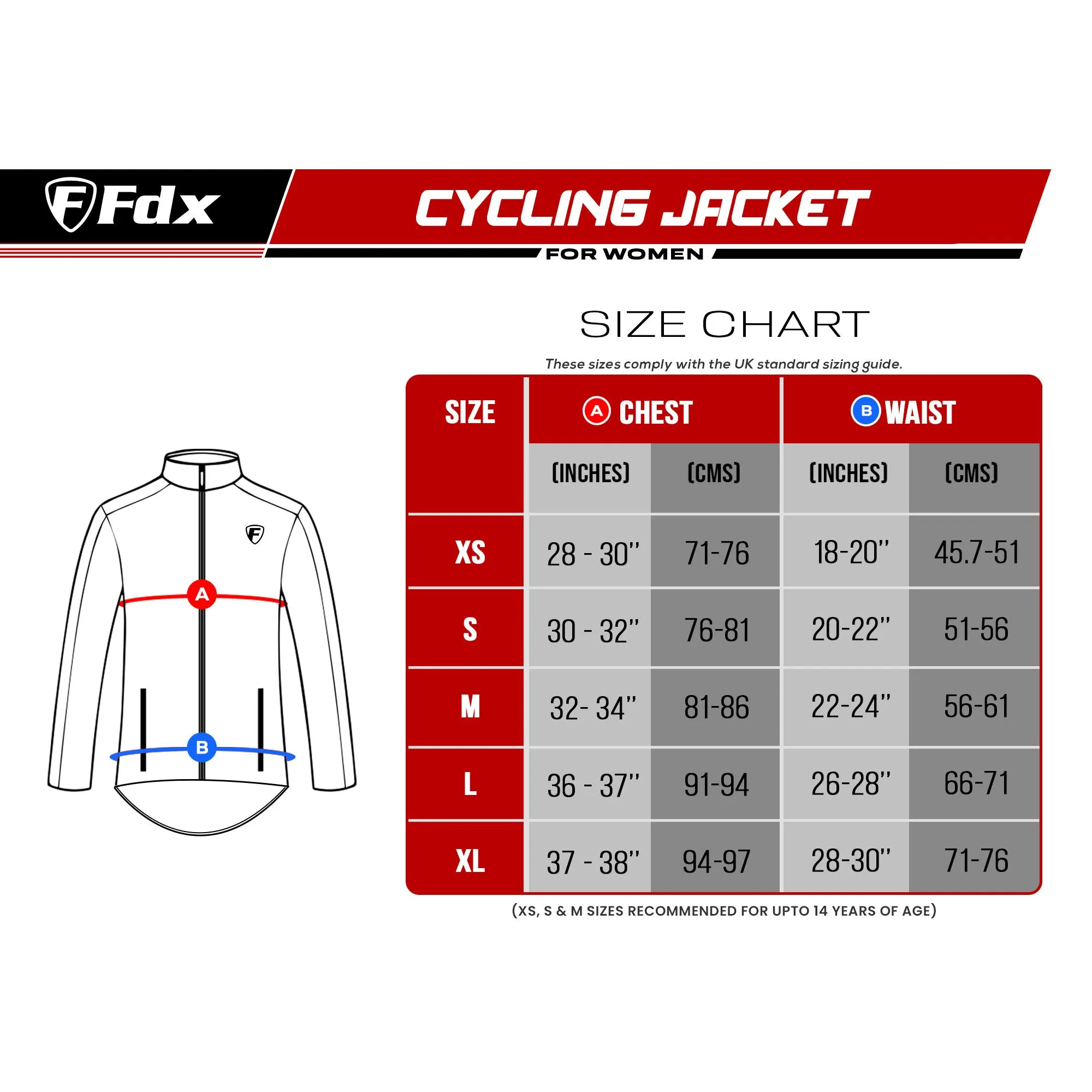 Fdx J20 Blue Women's & Girl's Windproof & Waterproof Cycling Jacket