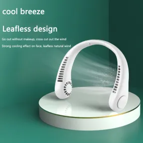 Hanging Neck Fan Portable Cooling Fan USB Leafless 360 Degree Neckband Fan 78 Surround Air Outlets 4000Mah Rechargeable