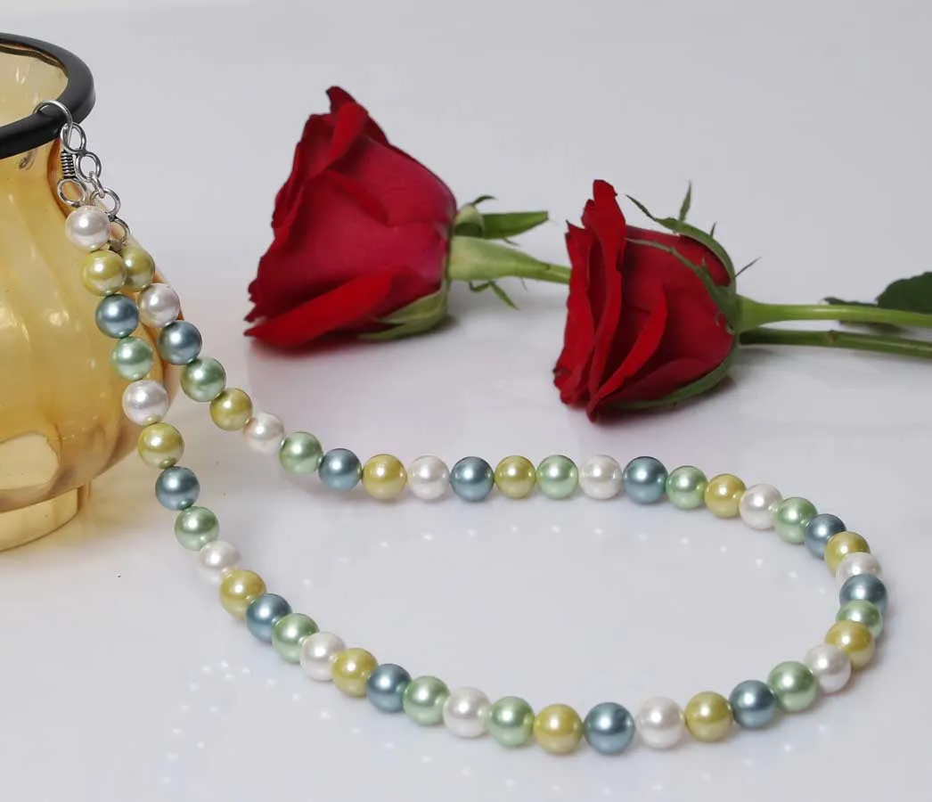 Imeora Multicolor 10mm Shell Pearl Necklace