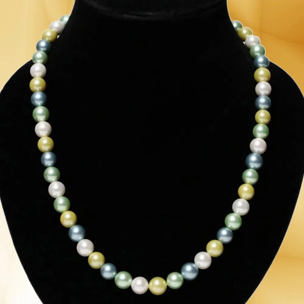 Imeora Multicolor 10mm Shell Pearl Necklace