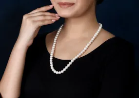 Imeora White 8mm Shell Pearl Necklace