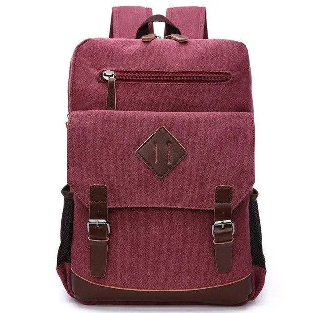 Mens Large Vintage Canvas Backpack Laptop Bag