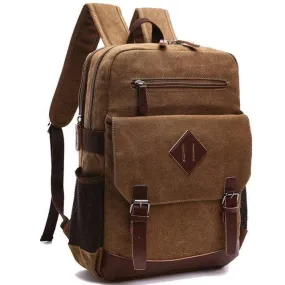 Mens Large Vintage Canvas Backpack Laptop Bag